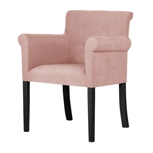 Ružová stolička s čiernymi nohami Ted Lapidus Maison Flacon