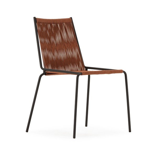 Terakotové kovové stohovateľné jedálenské stoličky v súprave 2 ks Emily – Marckeric