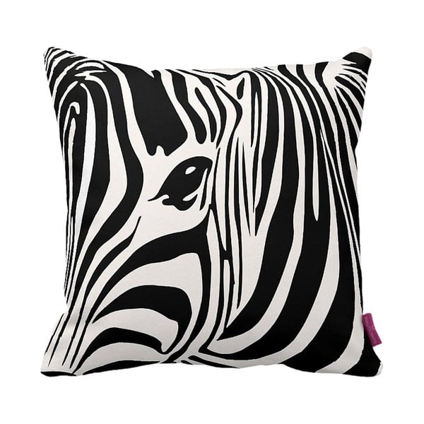 Čierno-biely vankúš Zebra, 43 × 43 cm