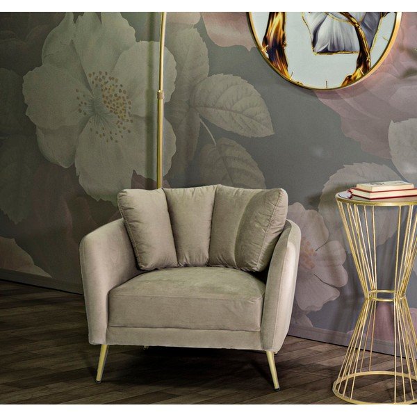 Taupe zamatové kreslo Kiev – Mauro Ferretti-image-1