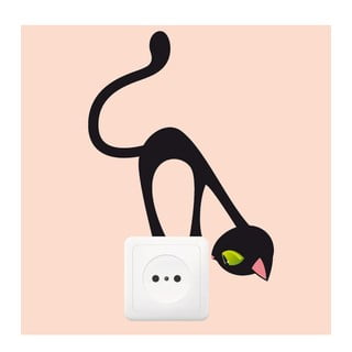 Samolepka Ambiance Curious Cat, 17 × 12 cm
