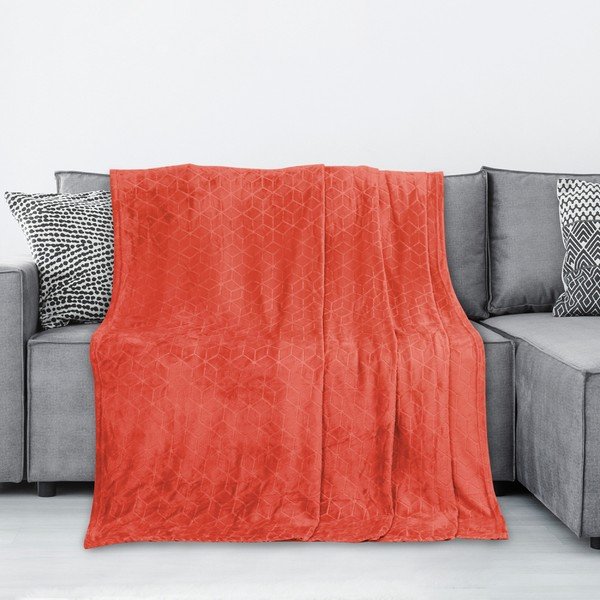 Červená deka z mikrovlákna DecoKing Nessa, 150 × 70 cm-image-1