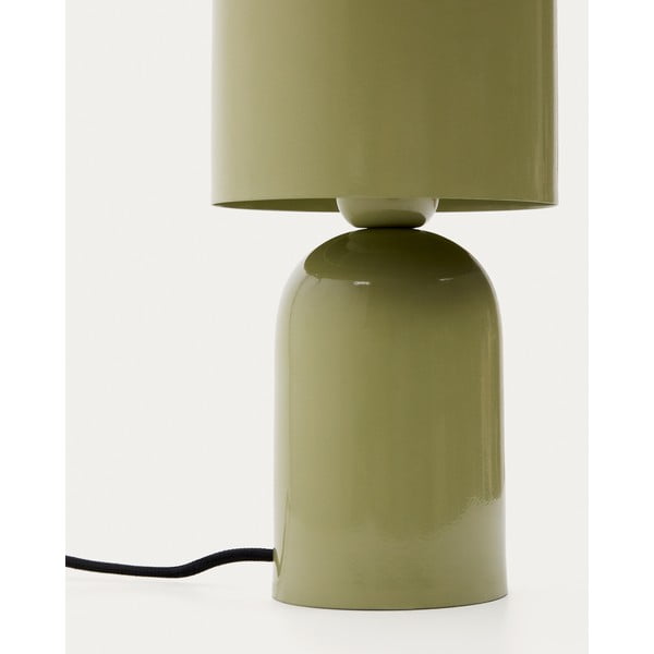 Zelená stolová lampa s kovovým tienidlom (výška 28 cm) Monze – Kave Home-image-4