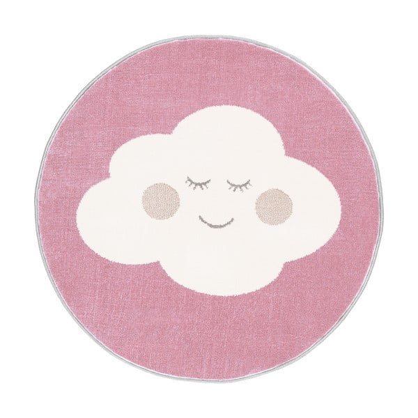 Ružový detský koberec ø 100 cm Soft – FD