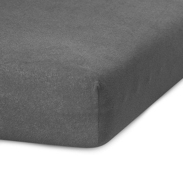 Tmavosivá napínacia froté plachta 220x200 cm Ruby – AmeliaHome-image-1