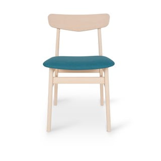 Tyrkysovomodrá/prírodná jedálenská stolička z bukového dreva Mosbol – Hammel Furniture