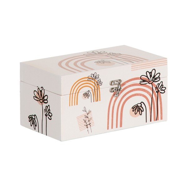 Krémové dekoratívne úložné boxy v súprave 2 ks 30x18x15 cm Flowers – Ixia-image-3