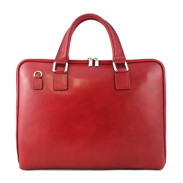 Červená pánska kožená taška Luciano Calboni Gina