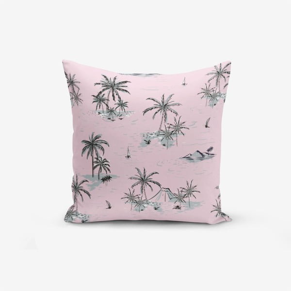 Ružová obliečka na vankúš Minimalist Cushion Covers Palm Adası, 45 × 45 cm