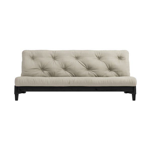 Rozkladacia pohovka s ľanovým poťahom Karup Design Fresh Black/Linen