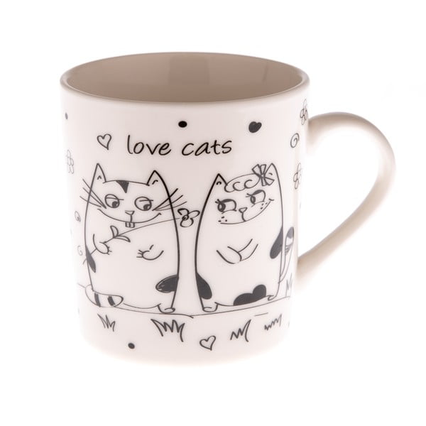 Porcelánový hrnček s mačičkami Dakls Love Cats, 280 ml