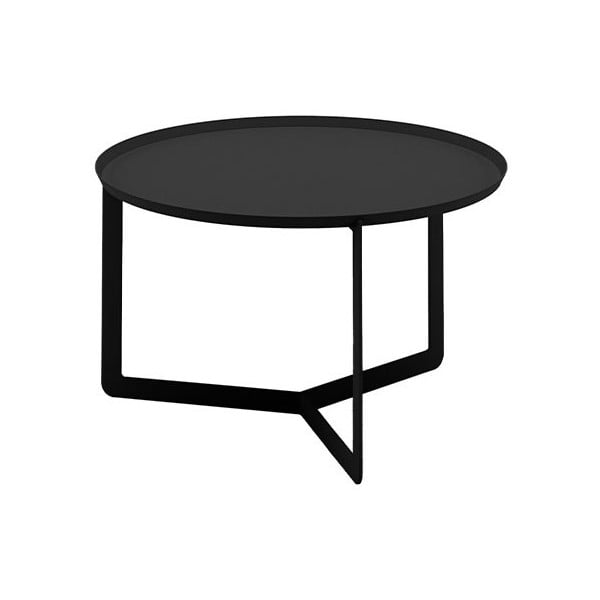 Čierny príručný stolík MEME Design Round, Ø 60 cm