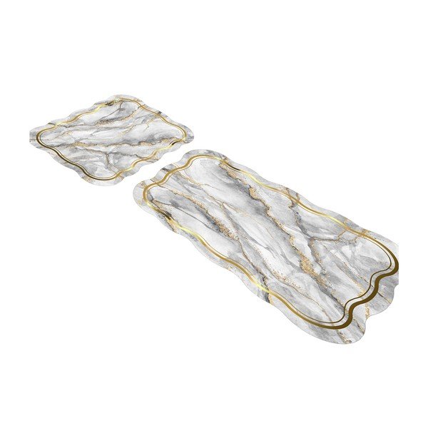 Sivé/v zlatej farbe kúpeľňové predložky v súprave 2 ks 60x100 cm – Foutastic-image-2