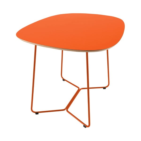 Oranžový stôl s kovovými nohami IKER Maple X
