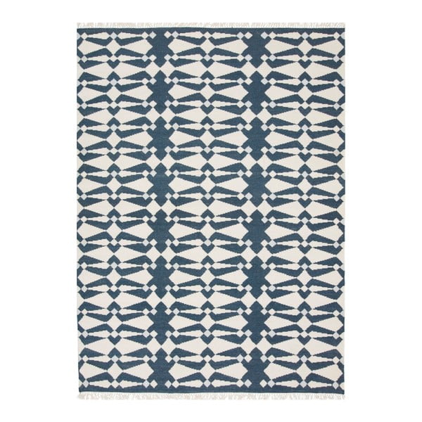 Modro-biely ručne tkaný koberec Linie Design Andria, 170 x 240 cm