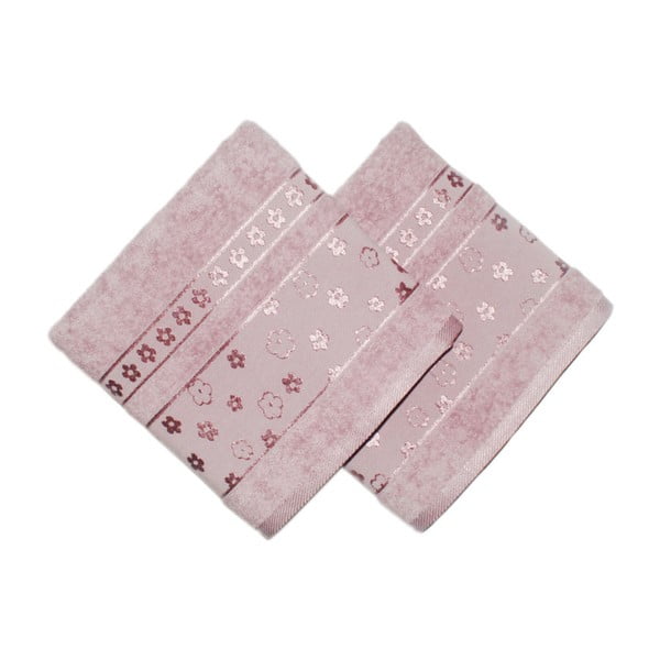 Sada 2 ružových uterákov z bavlny Armada, 90 × 50 cm