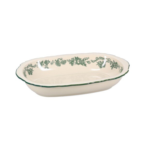 Zelený/slonovinový servírovací porcelánový tanier Cyril – S|P Collection