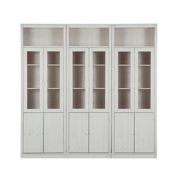 Biela vitrína z borovicového dreva 518x223 cm Anita – Støraa