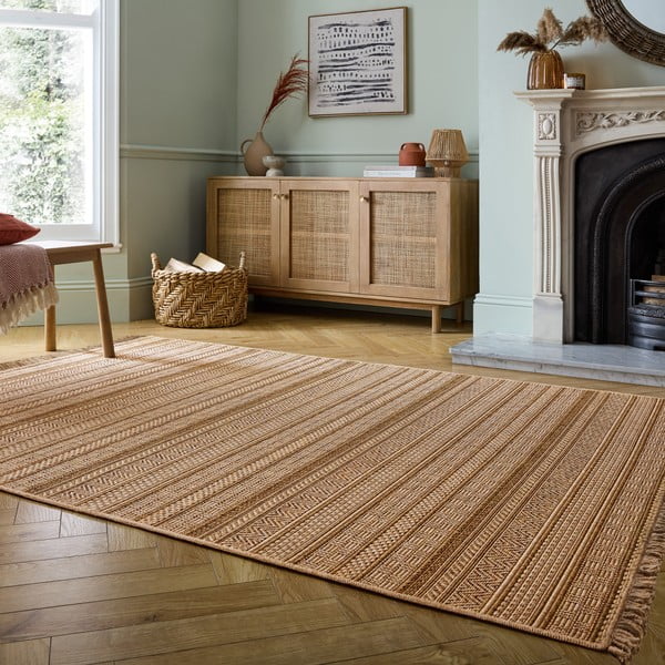 Vnútorný a vonkajší koberec v prírodnej farbe 120x170 cm Farah Stripe – Flair Rugs-image-2