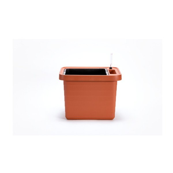 Veľkoobjemový samozavlažovací kvetináč vo farbe terakoty Plastia Berberis UNO, 27 l-image-2