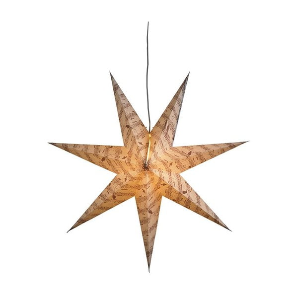 Sivá závesná svietiaca hviezda Musica, Ø 75 cm