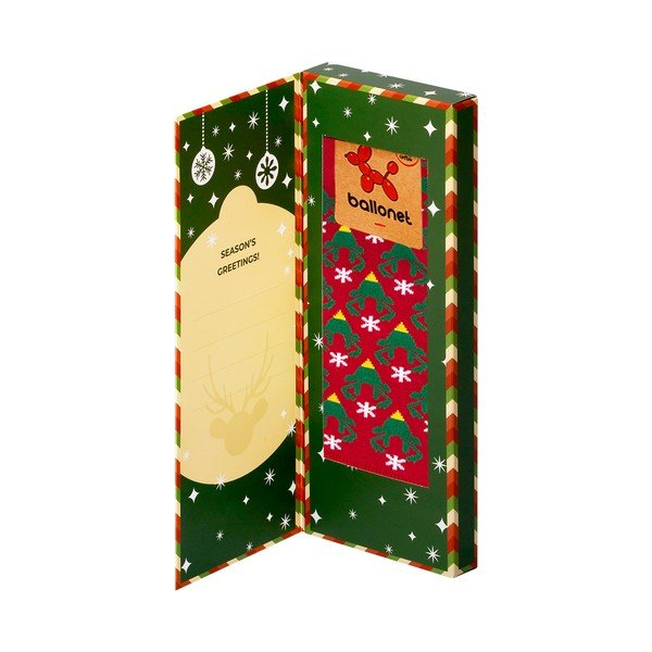 Ponožky v darčekovom balení Ballonet Socks Season's Greetings Socks Card with Caribou, veľkosť 36 - 40-image-3