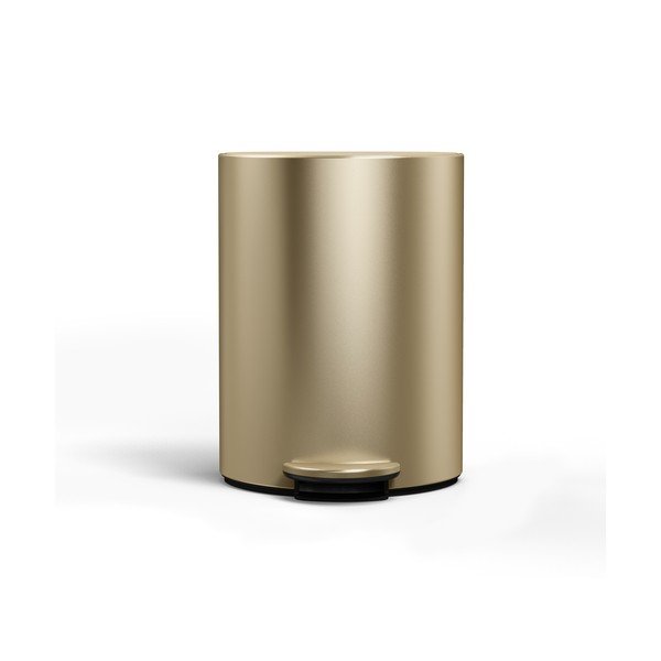 Pedálový oceľový odpadkový kôš v matne zlatej farbe 6 l – simplehuman-image-3