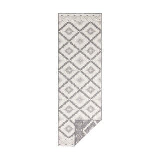 Sivo-krémový vonkajší koberec NORTHRUGS Malibu, 80 x 350 cm