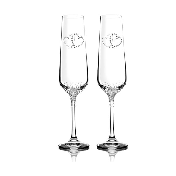 Sada 2 pohárov na šampanské Prema so Swarovski Elements v luxusnom balení