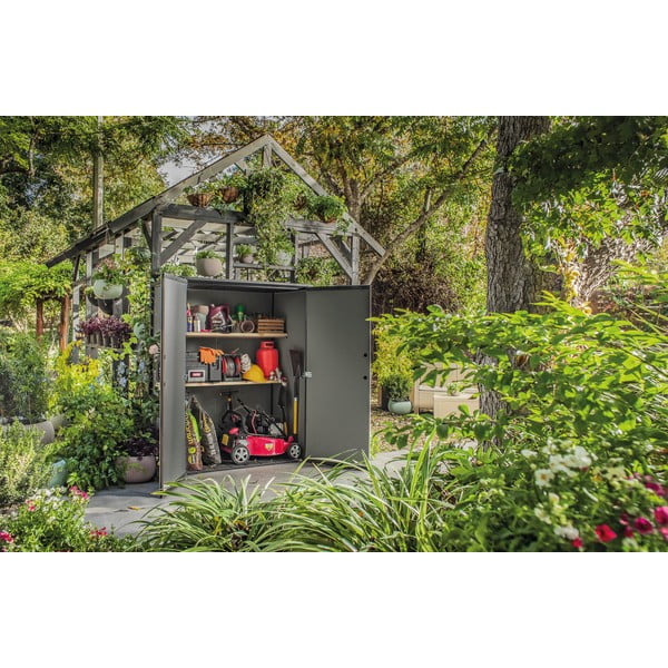 Sivá plastová záhradná skriňa Tall – Keter-image-1