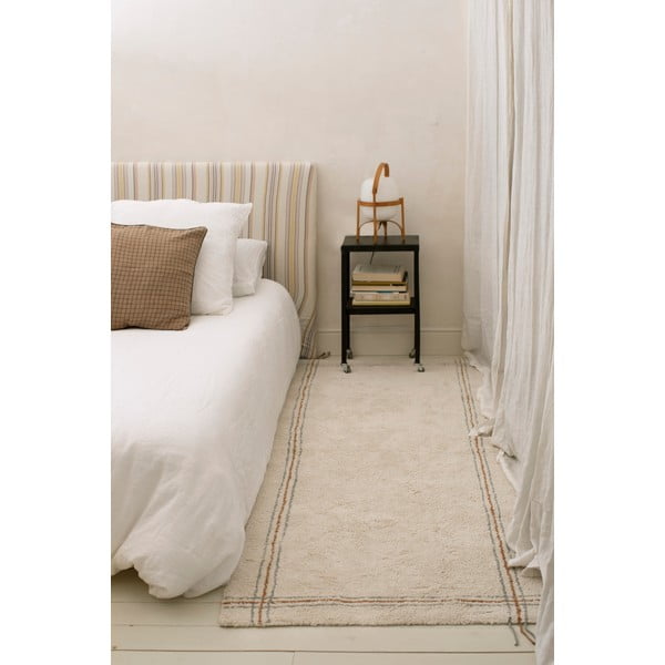 Krémový prateľný ručne tkaný bavlnený behúň 80x230 cm Cuisine Natural – Lorena Canals-image-1