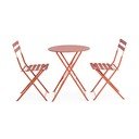 Oceľová záhradná jedálenská súprava v terakotovej farbe pre 2 Austin – Bizzotto
