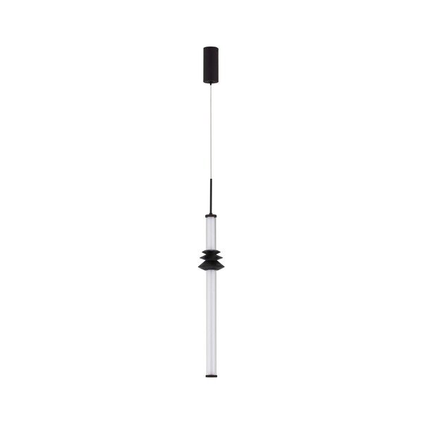 Matne čierne keramické LED závesné svietidlo so stmievačom s tienidlom z akrylového skla ø 8 cm Stalactite – Nova Luce