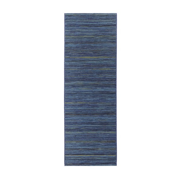 Tmavomodrý koberec vhodný aj do exteriéru Lotus, 80 × 240 cm