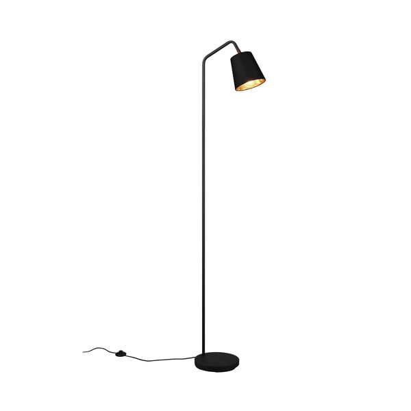 Čierna stojacia lampa s textilným tienidlom (výška 148 cm) Buddy – Trio