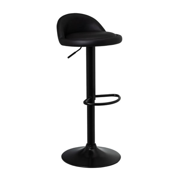 Čierne barové stoličky s nastaviteľnou výškou z imitácie kože v súprave 2 ks (výška sedadla 72 cm) – Casa Selección