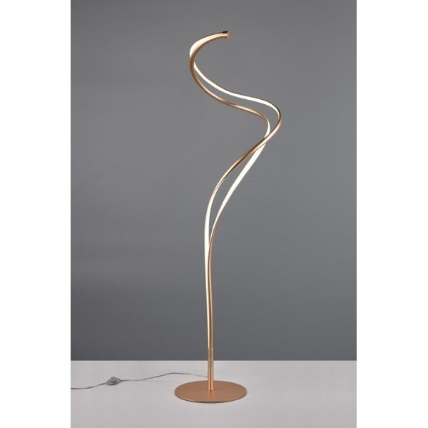 LED stojacia lampa s kovovým tienidlom v zlatej farbe (výška 160 cm) Nala – Trio Select-image-1