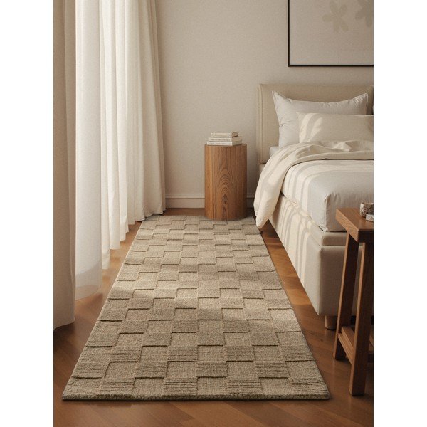 Hnedý ručne tkaný vlnený behúň 80x200 cm Scala – Villeroy&Boch-image-1