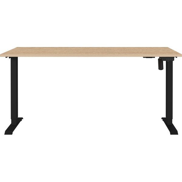 Polohovací pracovný stôl s elektricky nastaviteľnou výškou s doskou v dubovom dekore 80x160 cm Boras – Germania-image-1