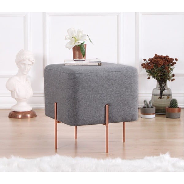 Sivý taburet Copper – Artie-image-2