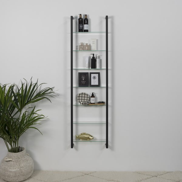 Čierna poschodová kovová polica 46 cm Cubic – Spinder Design-image-1