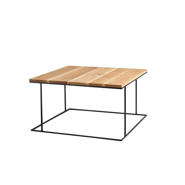 Konferenčný stolík s čiernym podnožím a dubovou doskou Custom Form Walt, 80 × 80 cm