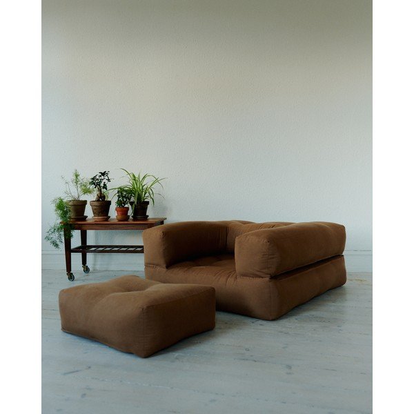 Rozkladacie kreslo s hnedým poťahom Karup Design Cube Mocca-image-1