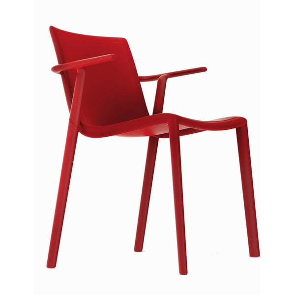 Sada 2 záhradných stoličiek s opierkami v červenej farbe Resol Kat
