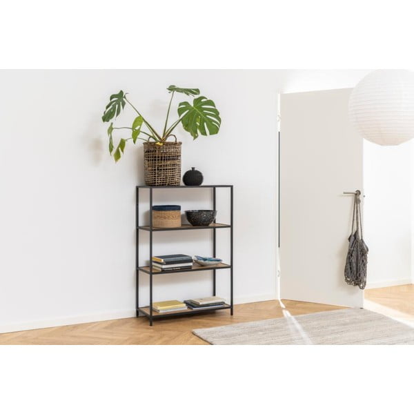 Knižnica v dekore duba v čierno-prírodnej farbe 77x114 cm Seaford – Actona-image-4