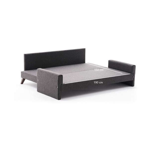 Antracitová rozkladacia pohovka 208 cm Bella – Balcab Home-image-3