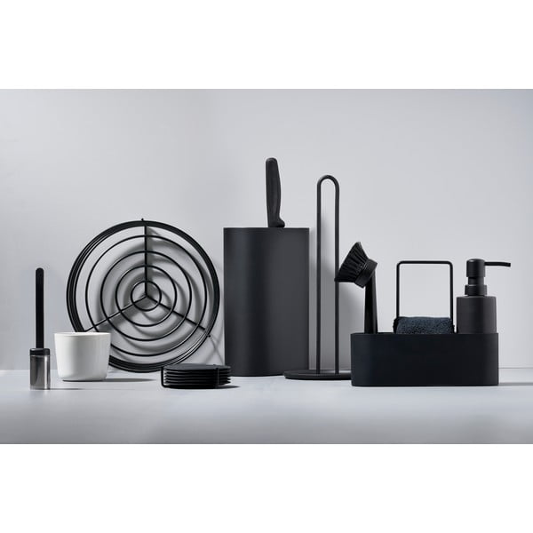 Čierny plastový/silikónový stojan na umývacie prostriedky Singles – Zone-image-3