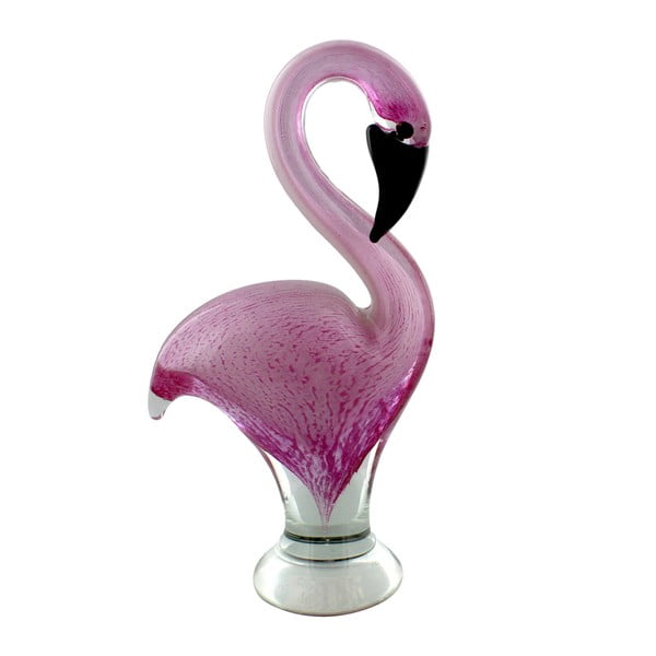 Ružová sklenená dekoratívna soška Sophia Ladies Gifts Flamingo