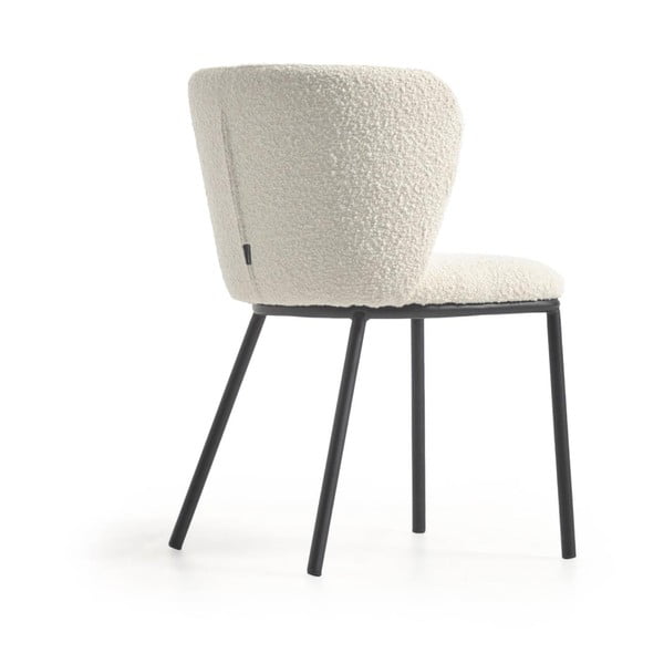 Biele čalúnené jedálenské kreslo Ciselia – Kave Home-image-4