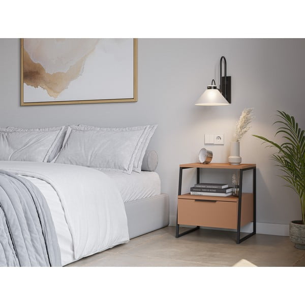 Nočný stolík v tehlovej farbe Velia – Marckeric-image-1